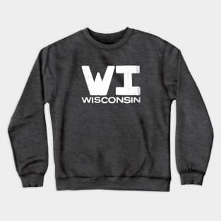 WI Wisconsin Vintage State Typography Crewneck Sweatshirt